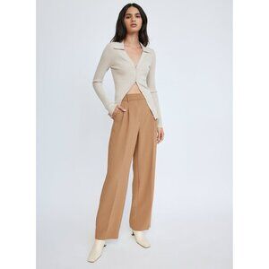 NWT Wilfred Aritzia gold camel crepette wide leg Effortless Pant